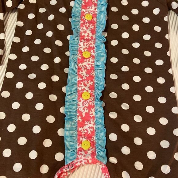 Boutique Romper Ruffled Legs Polka Dot 18-24 Month - Picture 3 of 5